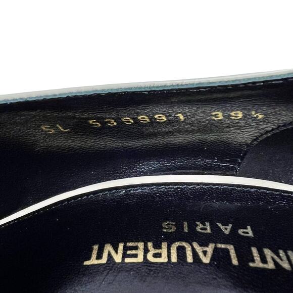 SAINT LAURENT Teddy High Vamp Patent Leather Pumps size EU 39.5 US 9.5 Coquille - Picture 13 of 14
